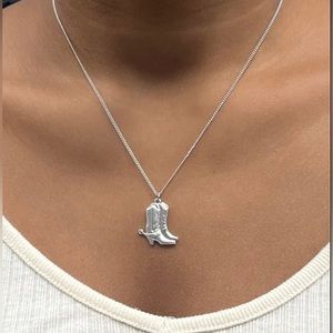 Brandy Melville cowboy boots silver necklace